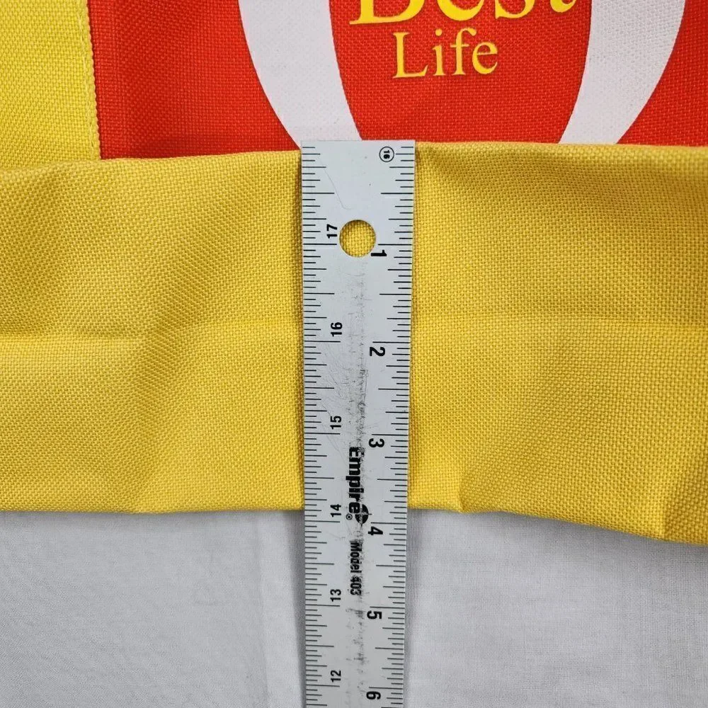 The Oprah Magazine Live Your Best Life Orange and Yellow Canvas Tote NWOT